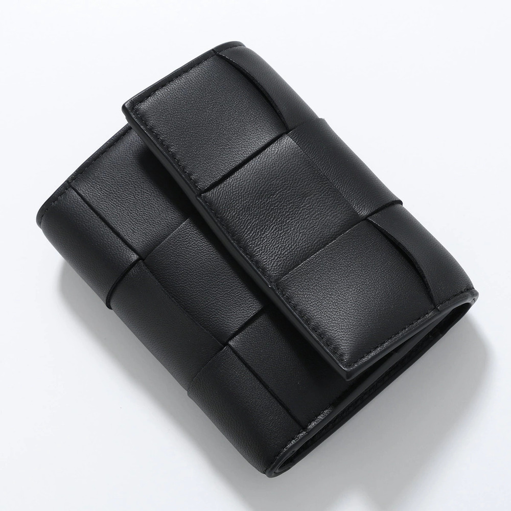 BOTTEGA VENETA Cassette Tri fold Wallet Leather Maxi Intrecciato